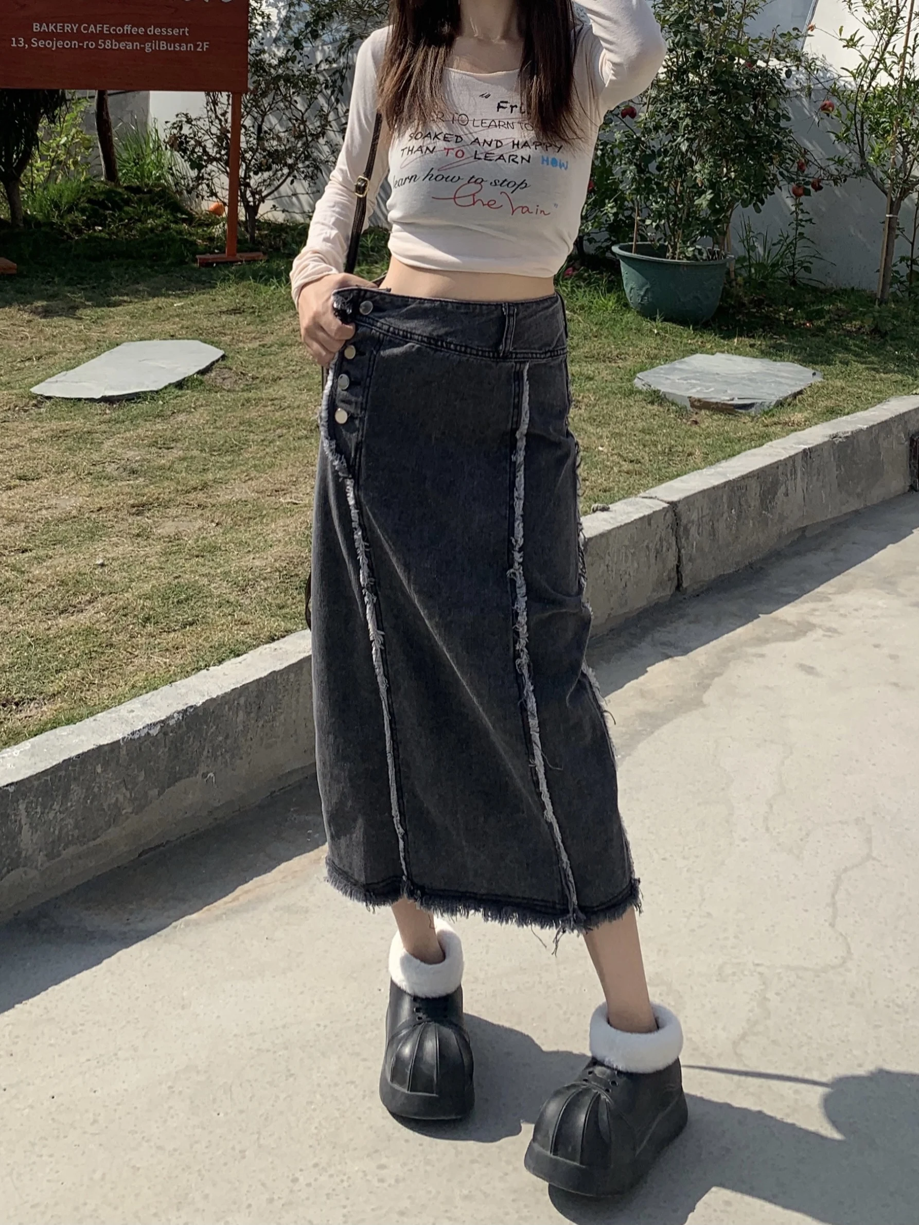 

Women's Denim Skirt Vintage Y2k Long Jean Skirt Harajuku Korean Streetwear Aesthetic A-line Cowboy Skirts 2000s Clothes Summer