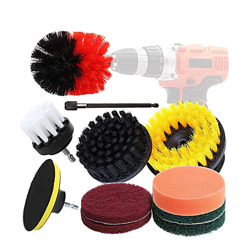 Electric Drillbrush Scrub Pads Grout Power Drills Scrubber Cleaning Brush Tub Car Cleaner Tools Kit for Automobile Care,car cleaning tool