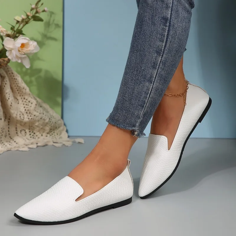 Fashionable Sliding on Loafers Breathable Stretch Ballet Shallow Flat Women's Soft Sole Toe Shoes for Women 5