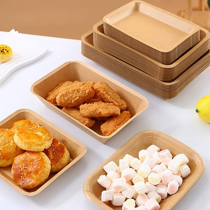 Party Tableware 10Pcs Square Paper Plate Party Plates Tableware Dessert Cake Plates Bowls Dining For Wedding Birthday Party