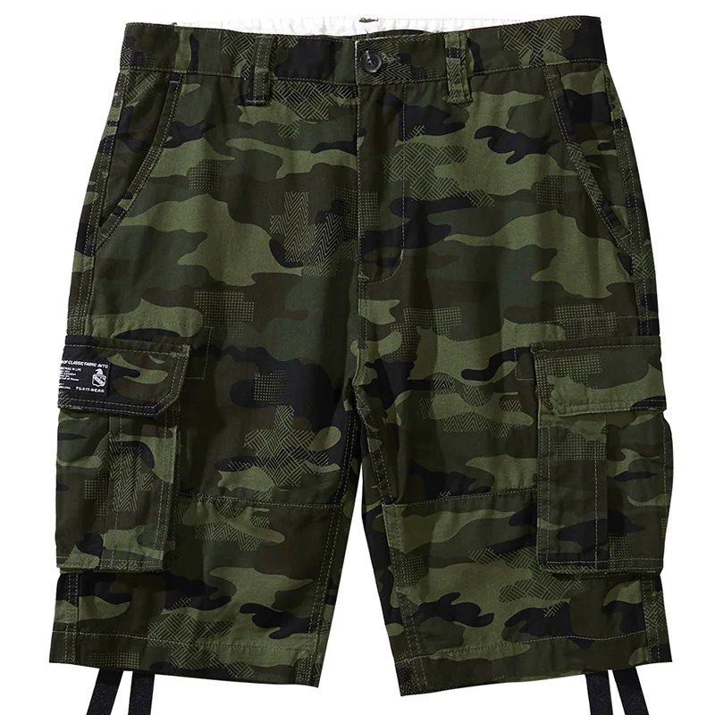 

2023 New Men's Casual Shorts Camouflage Knee-Length Mens Cargo Shorts Muti Pockets Male Summer Joggers Army Style Plus Size