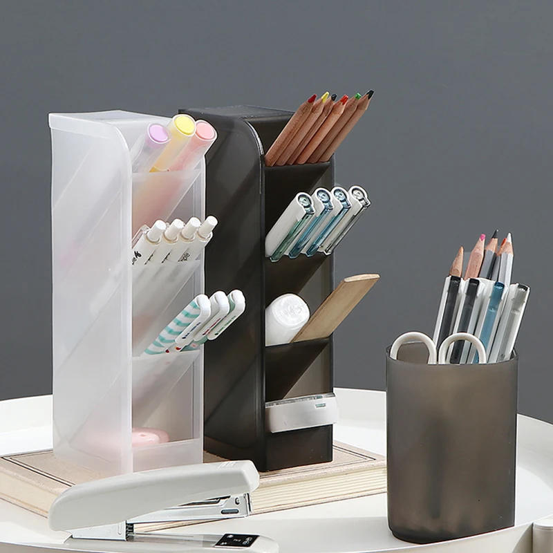 

Kawaii Creative Multifunctional 4 Grid Desktop Organizer Pen Holder Makeup Storage Box School Office Accessories Pen Holder