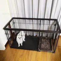 Home Wrought Iron Dog Cage with Toilet – Modern Minimalist Dog House for Cats and Dogs