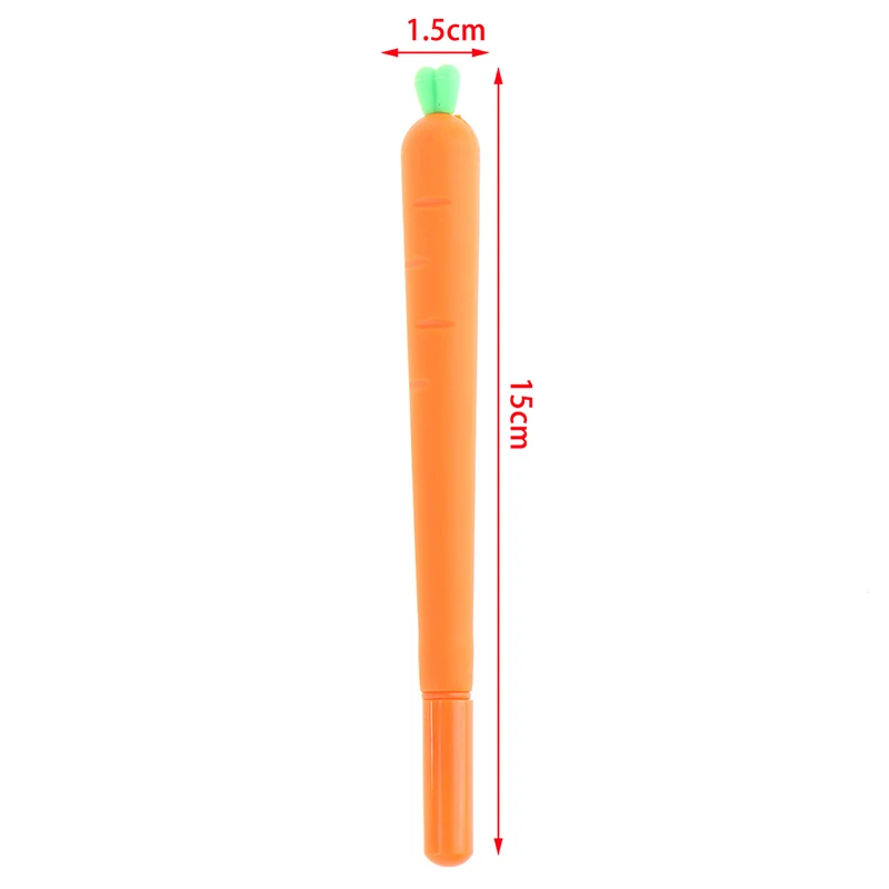 검정 잉크 롤러 마커 펜, 귀여운 당근 스타일링 펜, 귀여운 문구 용품, 젤 잉크 펜, 도매, 0.5mm, 10 개