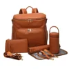 PU Leather Diaper Bag Backpack Large Capacity Travel Carry Bag Maternity Bag Stroller Organizer Nappy Changing Bags Diaper pad 1