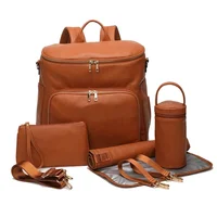 PU Leather Diaper Bag Backpack Large Capacity Travel Carry Bag Maternity Bag Stroller Organizer Nappy Changing Bags Diaper pad 1