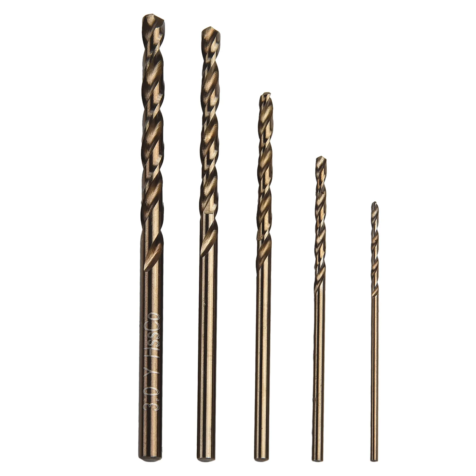 

5pcs Gold Auger Drill Bit HSS M35 Cobalt Drill Bit 1mm 1.5mm 2mm 2.5mm 3mm For Stainless Steel With 135 Degree Split Point Tip