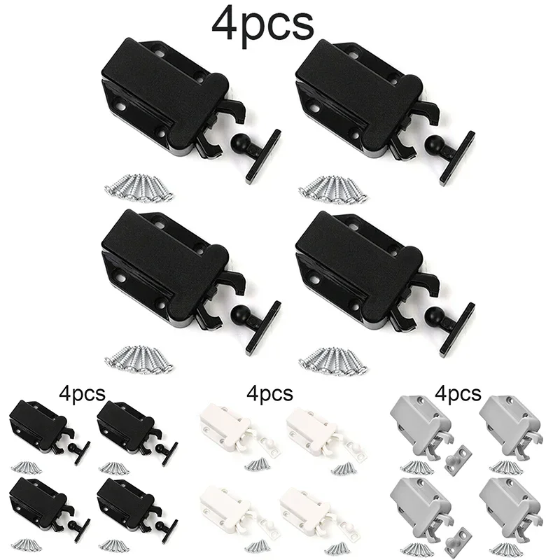 4*Push To Open Catch Door Latch Kitchen Cabinet Touch Release Drawer Cupboard Home Lock Latches Bolts Tool Hardware