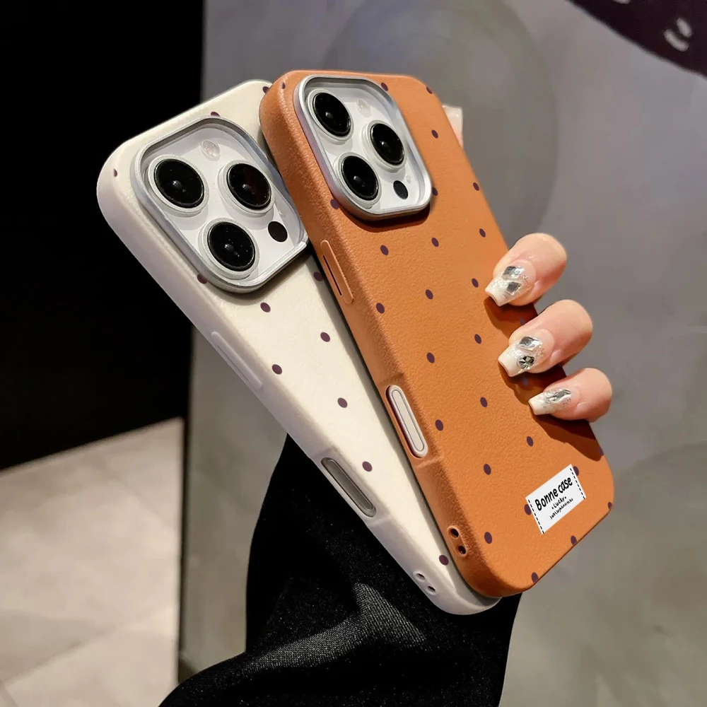 Creative Unique Polka Dot Leather Texture Phone Case