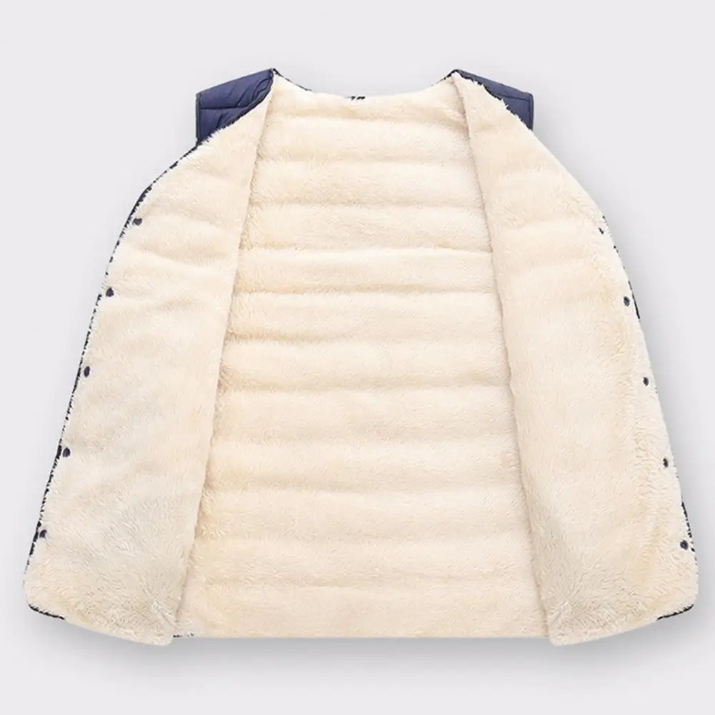 아버지 겨울 패딩 플러시 조끼, 단색 싱글 브레스트 민소매 방한 외투, 플러스 사이즈 면 조끼