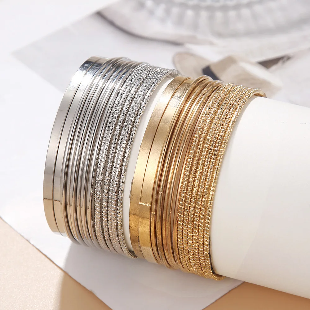 Set di bracciali Boho in argento sterling: bracciali fatti a mano per 7 giorni - Italia