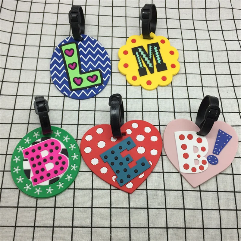 Luggage Tag 26 Letters Newest Cute Travel Accessories Silica Gel Suitcase ID Addres Holder Baggage Boarding Tag Portable Label luggage tag