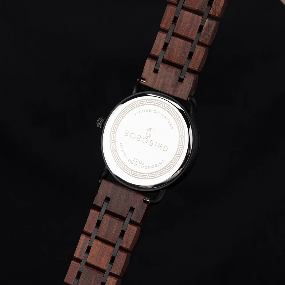 Men Watches BOBO BIRD Wooden Quartz Watch Date Display Casual Customized Wristwatch For Men Unique Custom Holiday Christmas Gift 6