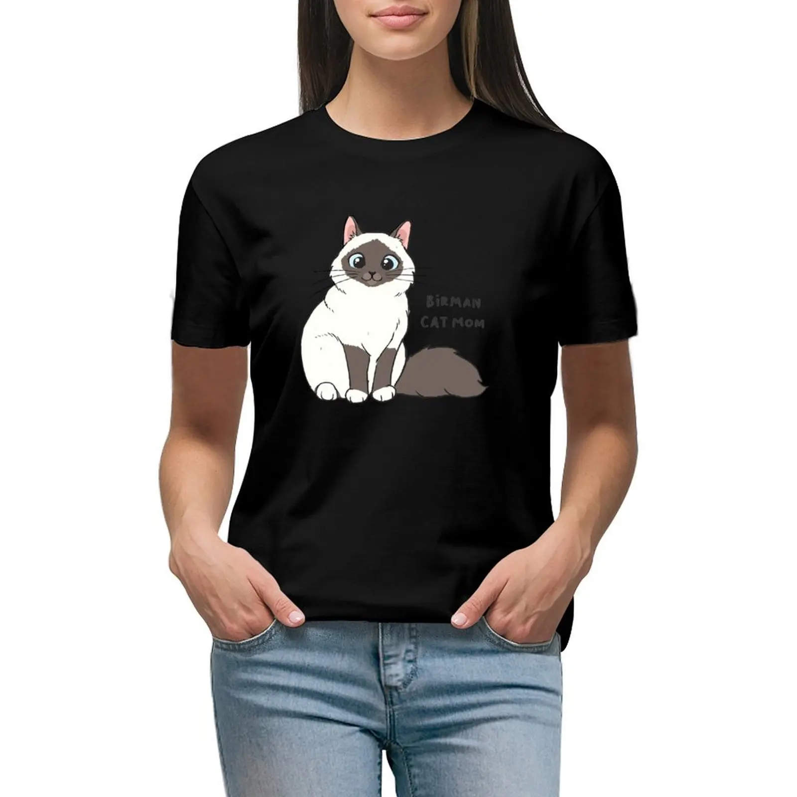 

Birman Cat Mom T-shirt Aesthetic clothing cute clothes hippie clothes plus size t shirts for Women loose fit