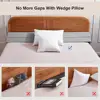 Queen Size Bed Wedge Pillow Bed Gap Filler High Density Foam Adjustable Headboard Support Cushion Removable Cover Comfort and 3