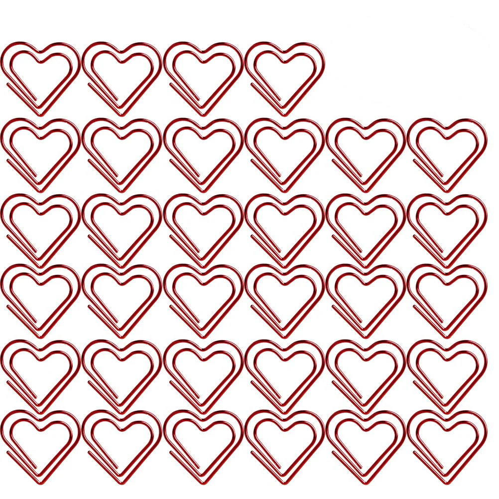 

Paperclip Love Heart Small Marking Clips Pin Stationery Office Accessories(Red)