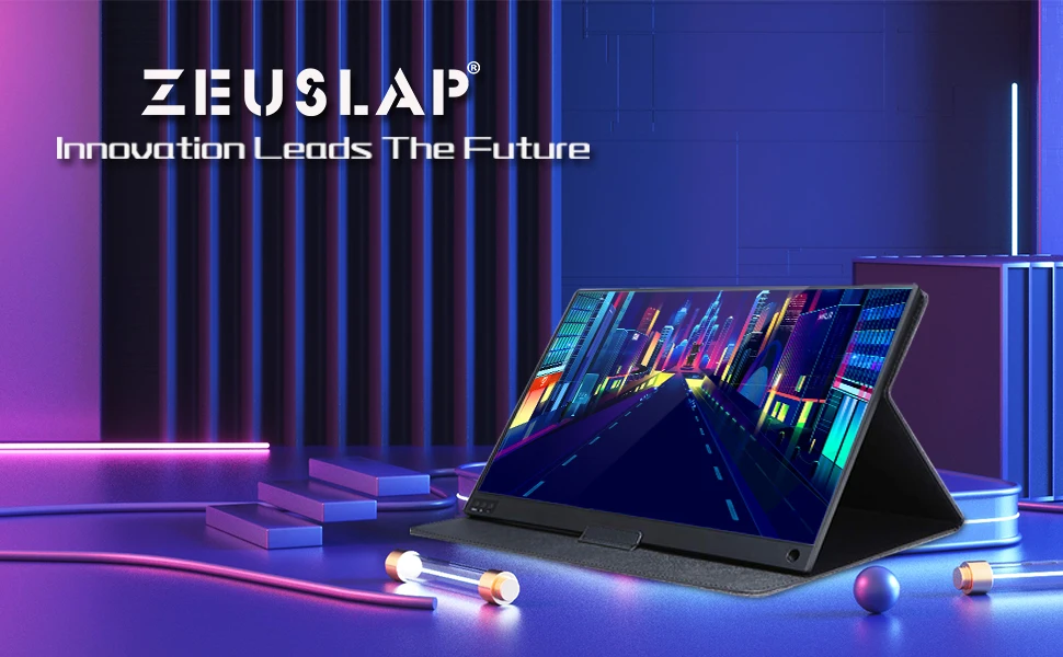 Portable Monitor 15.6 Inch - ZEUSLAP 1080p IPS Panel USB C Portable Screen for Laptop & Phone