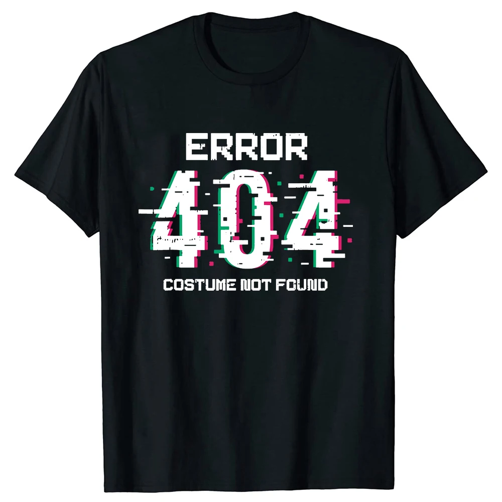 Fehler 404-Kostüm, nicht gefunden, Halloween, lustige Codierung, Coder-T-Shirts, Baumwolle, Streetwear, kurzärmelig, Geburtstagsgeschenke, T-Shirt für Herren