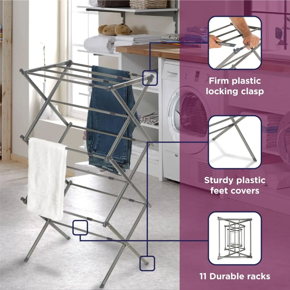 Laundry Organization Expandable/Collapsible Clothes Drying Rack. Essential for Camping/Trailers or Anywhere You Air Dry Laundry 4