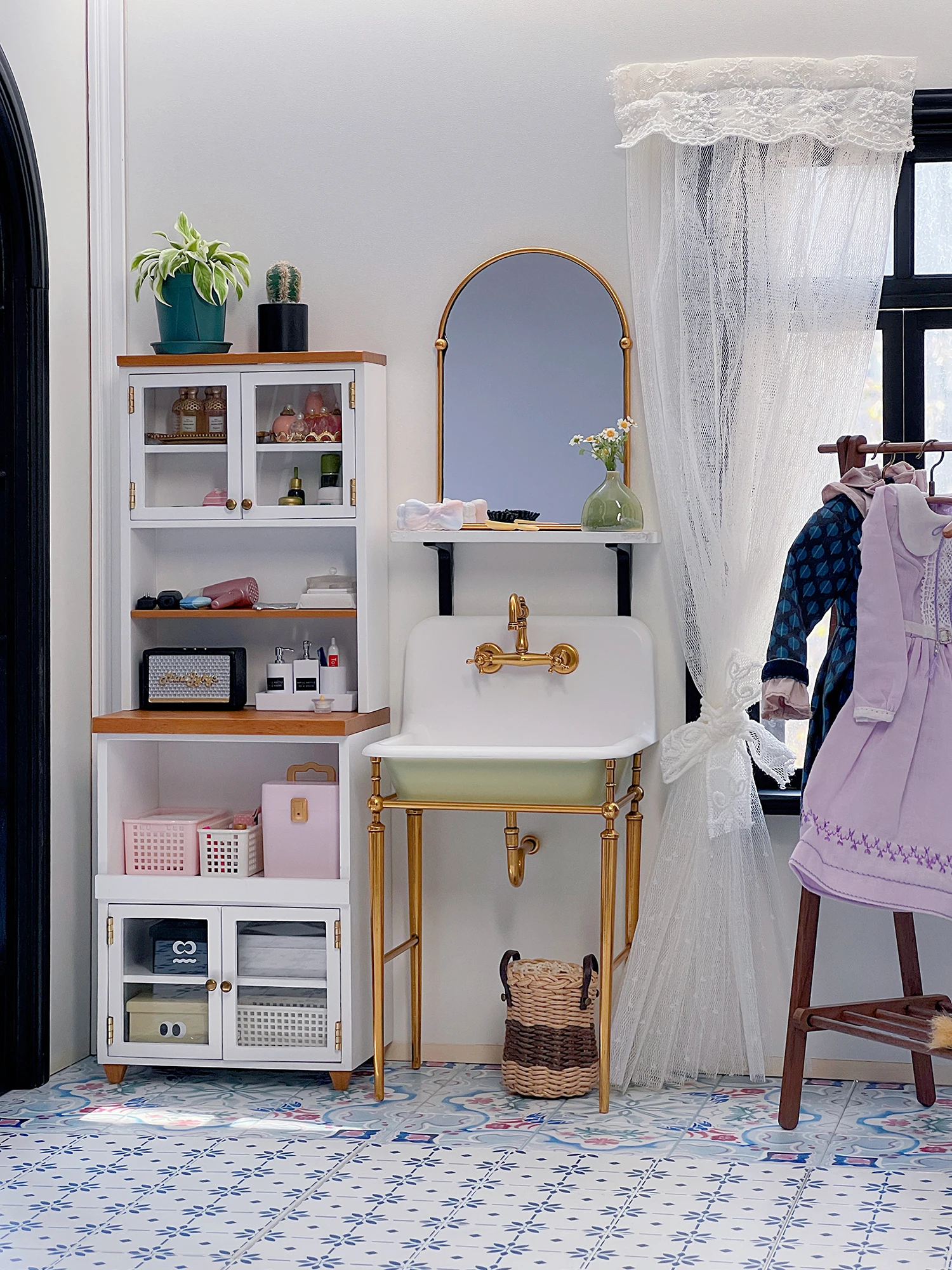 1/6 bjd ob11 miniature dollhouse furniture Mini model Electric cabinet/storage cabinet split multifunctional cabinet 4