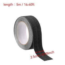 Non - Slip Waterproof Self - Adhesive Traction Grip Tape (Black 2.5cmx5m)