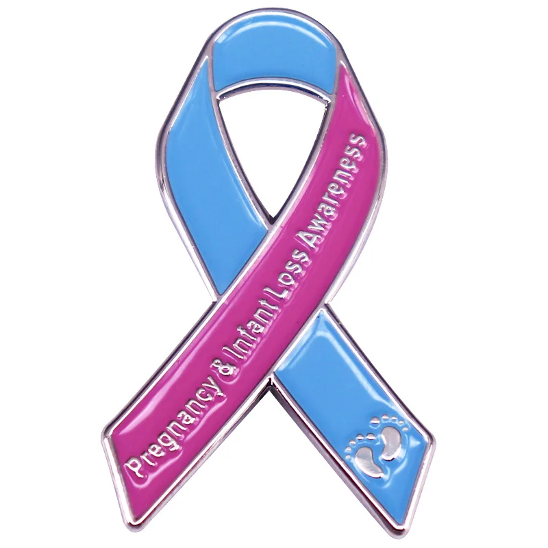Pregnancy and Infant Loss Awareness Ribbon Brooch Enamel Pin Miscarriage Awareness and Support