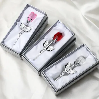 New Crystal Rose Crafts Valentine's Day Small Gifts Creative Wedding Companions Crystal Rose Souvenirs Romantic Rose Ornaments 2