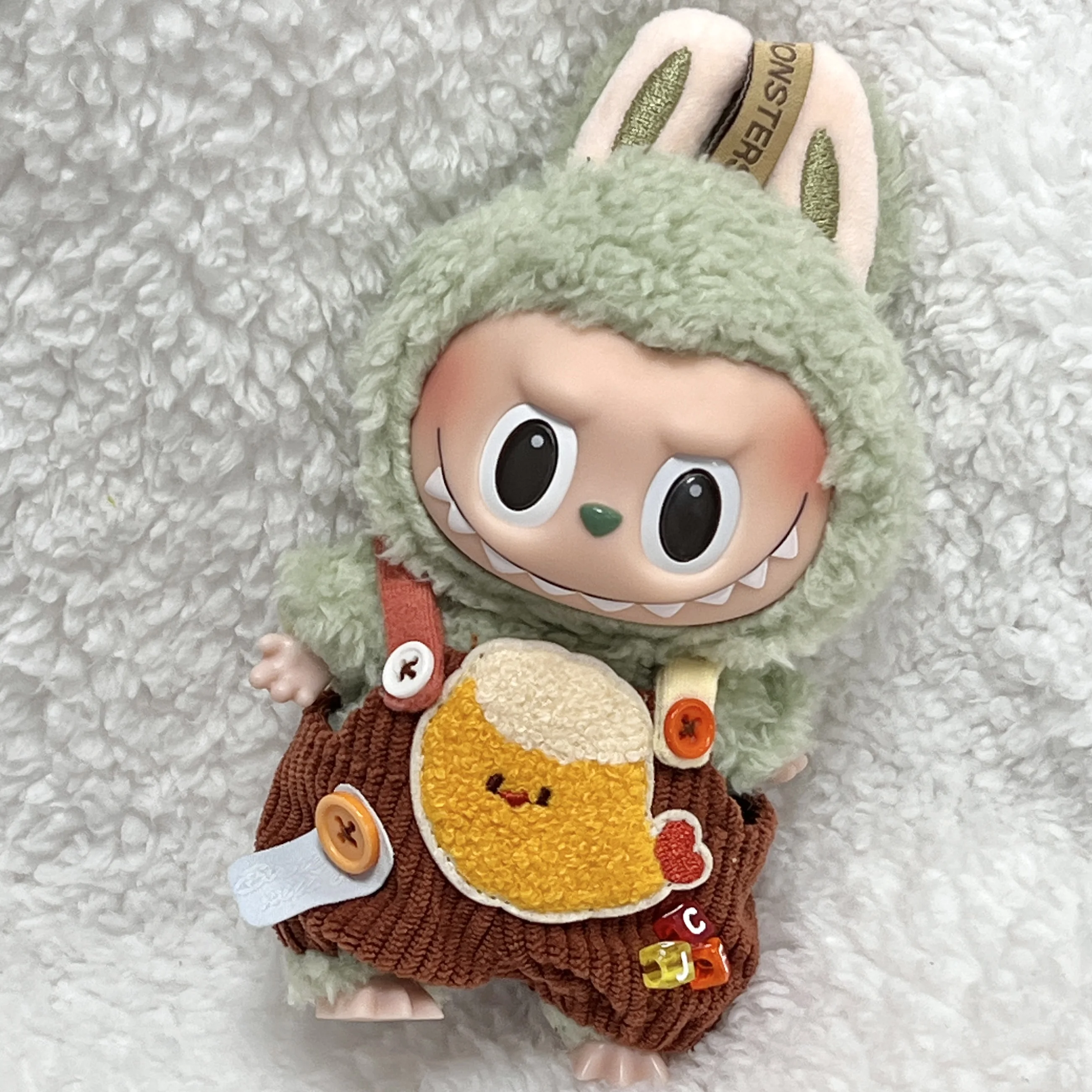 17cm Cute Mini Plush Doll'S Clothes Outfit Accessories Labubu Idol Dolls donut overalls Clothing DIY Kid Gift Strap Labubu Pants 4