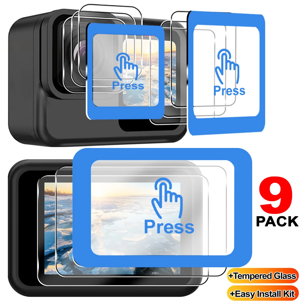 Lot de 2 films protecteurs écran pour GoPro 9 - Noir
