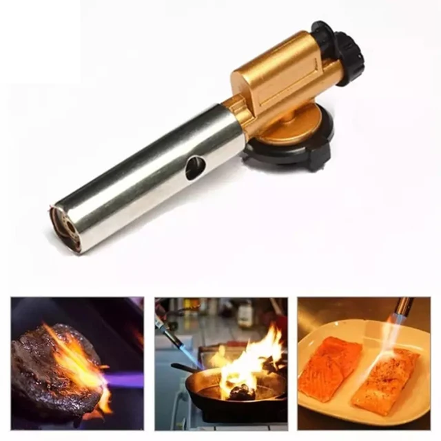 Antorcha de gas Pistola de llama soplete de cobre Llama butano quemador de  gas Encendedor de calefacción Soldadura para acampar al aire libre BBQ