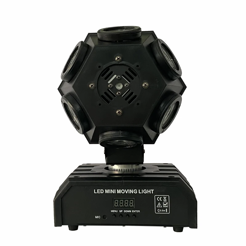 12X10W RGBW LED Beam Moving Head Light Dual Arm Rotating DMX512 Christmas Party DJ Bar KTV Disco Ball Laser Projector