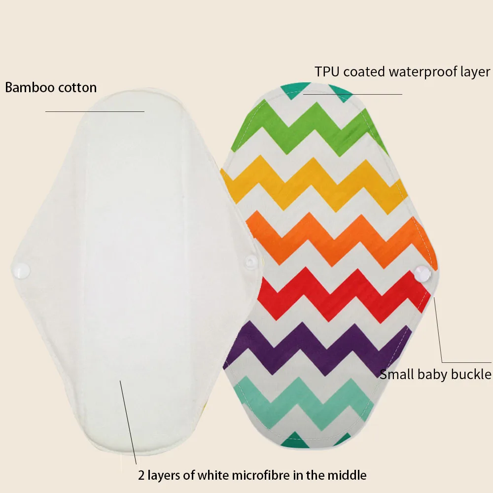 Bamboo Cotton Menstrual Pads Washable Sanitary Napkin Breathable Organic Bamboo Pads Maternity Menstrual Women 1PC 18*25CM