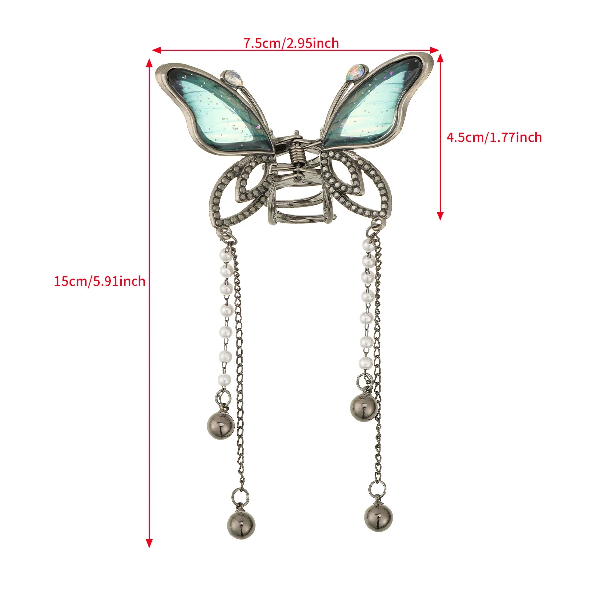 Butterfly Tassel Hair Claw For Women Colorful Sweet Hairpin Hair Crab Fashion Hair Accessories Summer Ponytail Holder Hair Clip