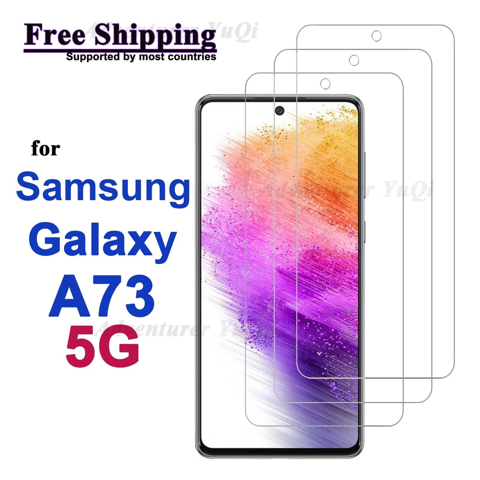 

Screen Protector For Galaxy A73 5G Samsung, Tempered Glass HD 9H Hight Aluminum Anti Scratch Case Friendly Free Shipping