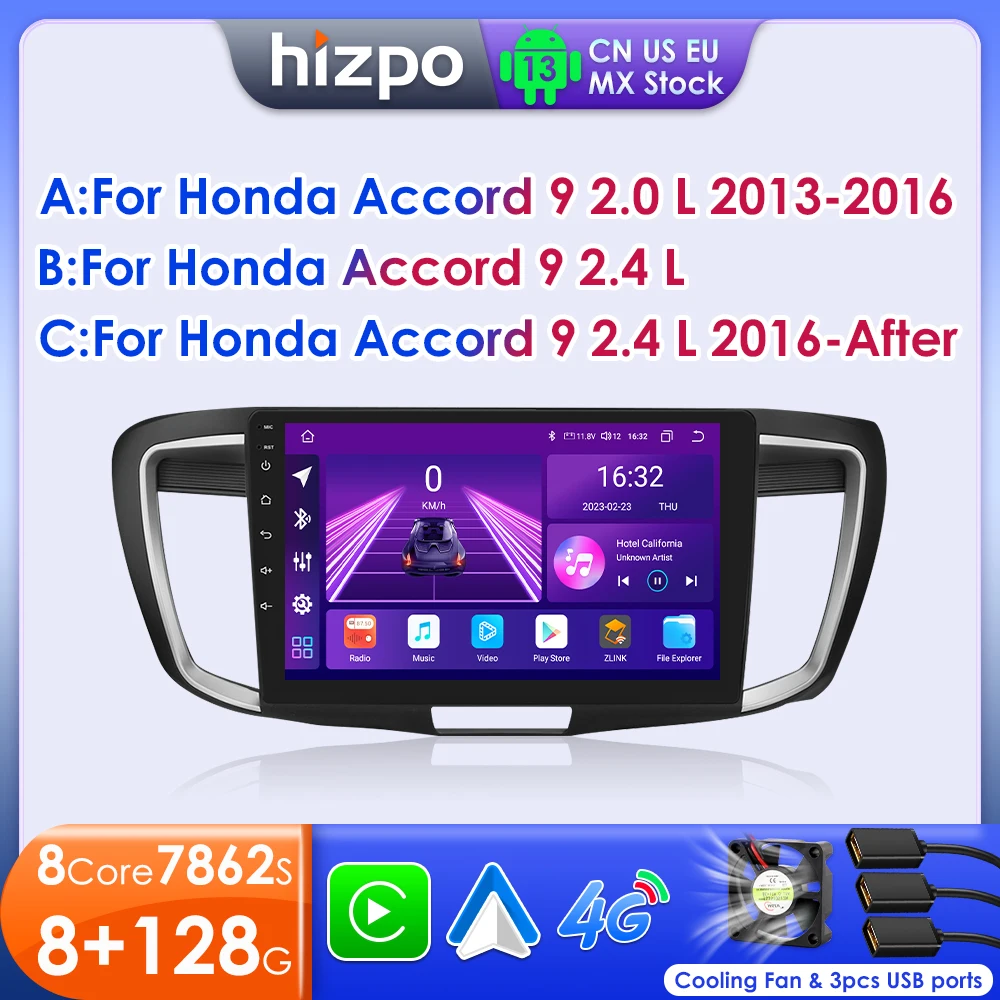 Hizpo 7862 Stereo For Honda ACCORD 9 2.0L 2.4L 2012 2013 2015 2016