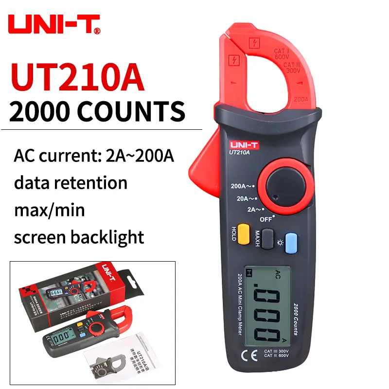 UNI-T UT210E UT202A UT204 Plus Clamp Meter AC/DC Digital Voltmeter Ammeter Pliers Multimeter Professional Electrical Multitester image 16