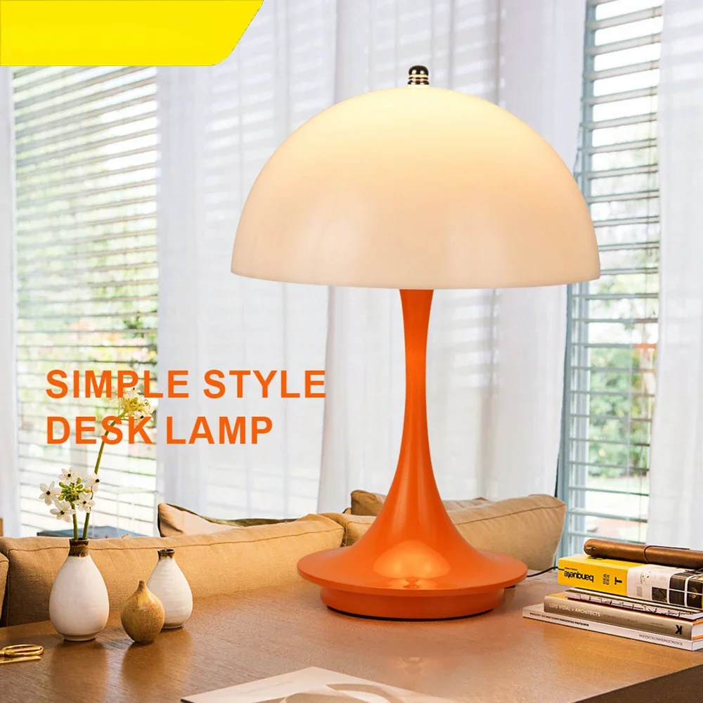 

PC luminous lampshade rechargeable desk lamp bedroom bedside decorative night light table lamps for bedroom Mushroom table lamp