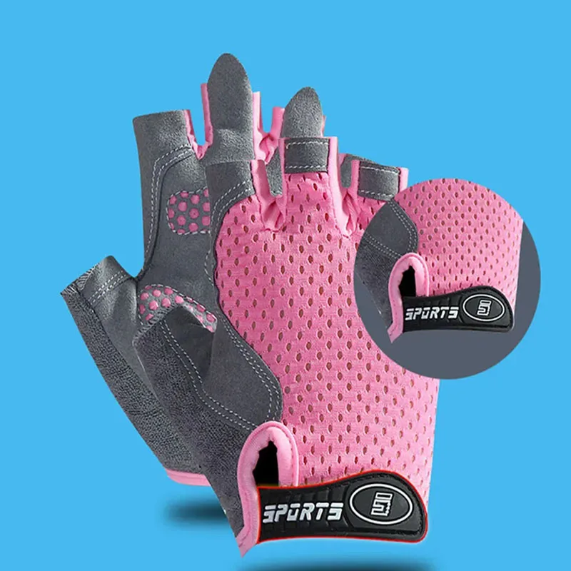 Spring and Summer Breathable Children's Half Finger Cycling Gloves Outdoor Sports Anti Slip and Wear-resistant Protective Gloves