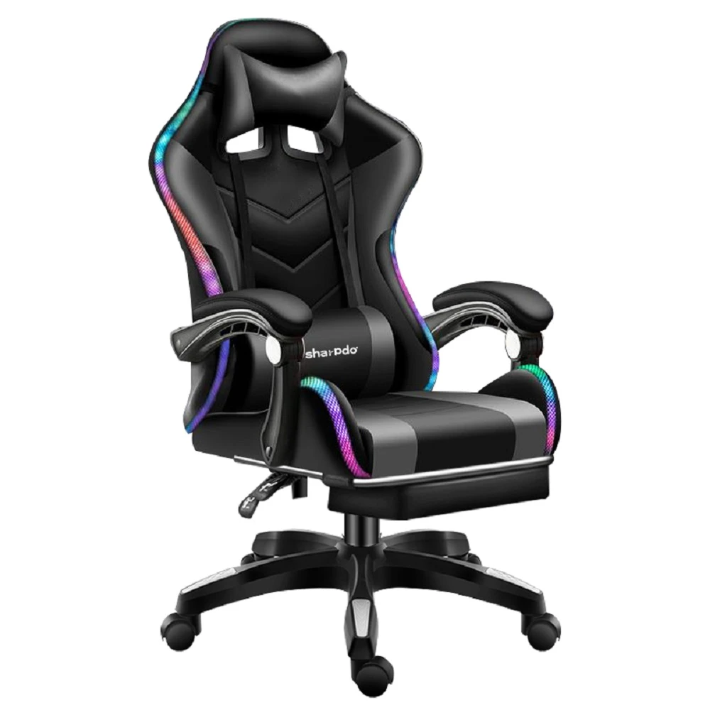 Sharpdo Gaming Chair Adjustable Computer Chair Office Chair With Headrest Pillow And Lantern