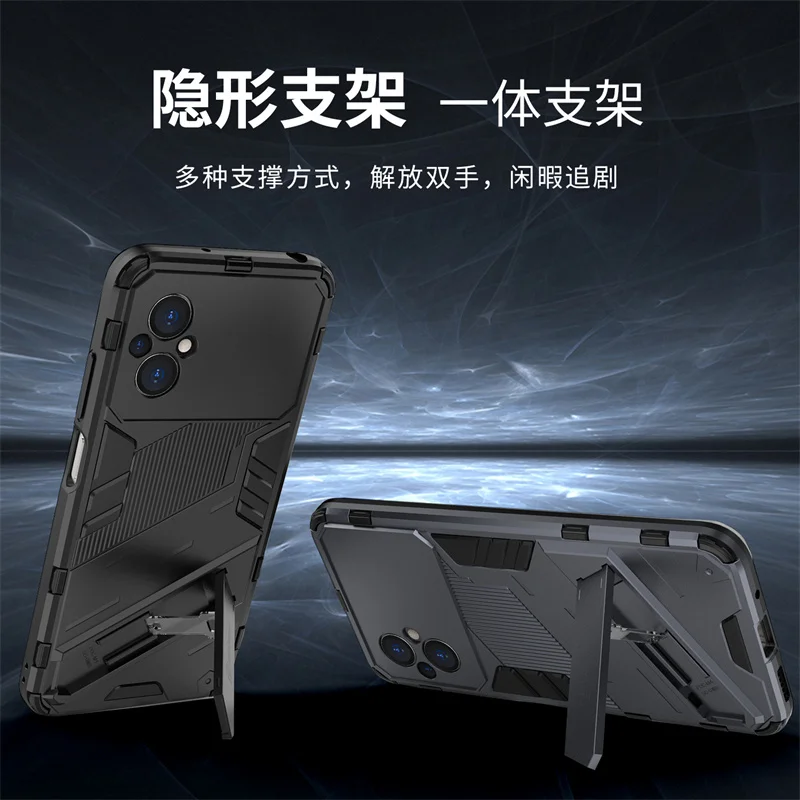 For Poco M5 Case Shockproof Armor Magnetic Car Holder Back Cover for Xiaomi Poco M5 M 5 6.58 Kickstand Protection Phone Cases 3
