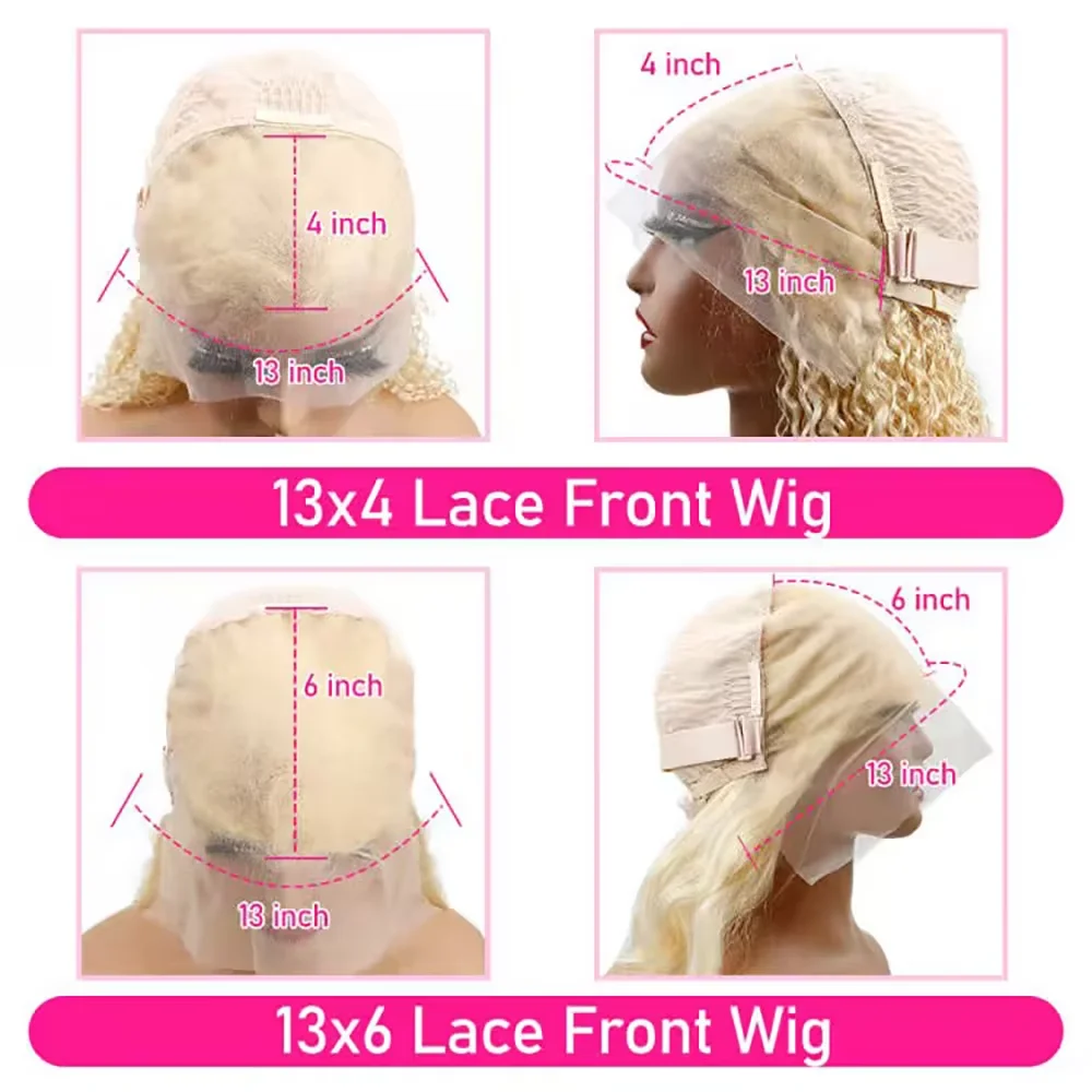Body Wave 613 Blonde Wig 13x6 HD Transparent Human Lace Full Frontal Wig Colored 13X4 Human Hair Wigs 40 46 Inches