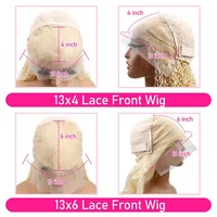 Perruques blondes 613 transparentes, perruque frontale en dentelle de 46 pouces, cheveux raides, densité 250, perruques brésiliennes en cheveux humains pour femmes 6