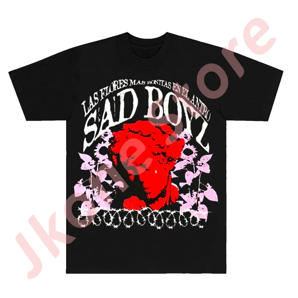 

Футболки Junior H Sad Boyz с изображением статуи рэпера Tour Merch Tee косплей для женщин и мужчин модные повседневные с коротким рукавом