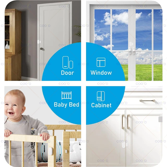 Ewelink Zigbee Door Sensor Wireless Magnetic Window Open Closed Alarm Detector Works With Zigbee2MQTT Alexa Google Need Gateway 5