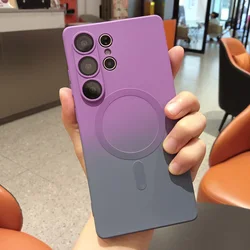 Gradient Color Camera Lens Protector for Magsafe Case - Premium Back Cover (Purple - Gray)