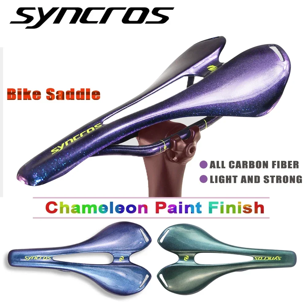 

Syncros Carbon Fiber Bicycle Seat Cushion Road/mountain Bike Seat Chameleon Paint Finish, Blue/Green GLOSS Bicycle Accessories