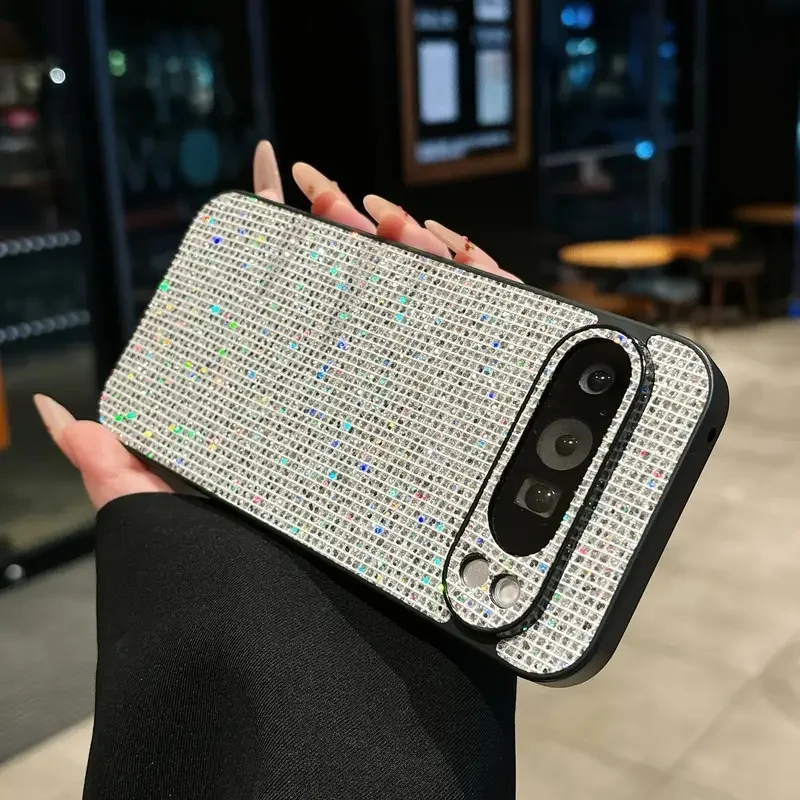 Luxury Glitter Sequins Sparkling Grid Pattern Phone Case - Fashion Bling Back Cover