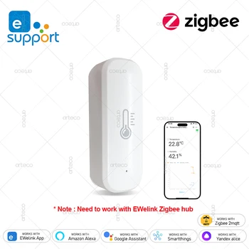 EWelink Zigbee Temperature And Humidity Sensor APP Remote Monitor For Smart Home Works With Alexa Amazon Google Assistant Z2M 1