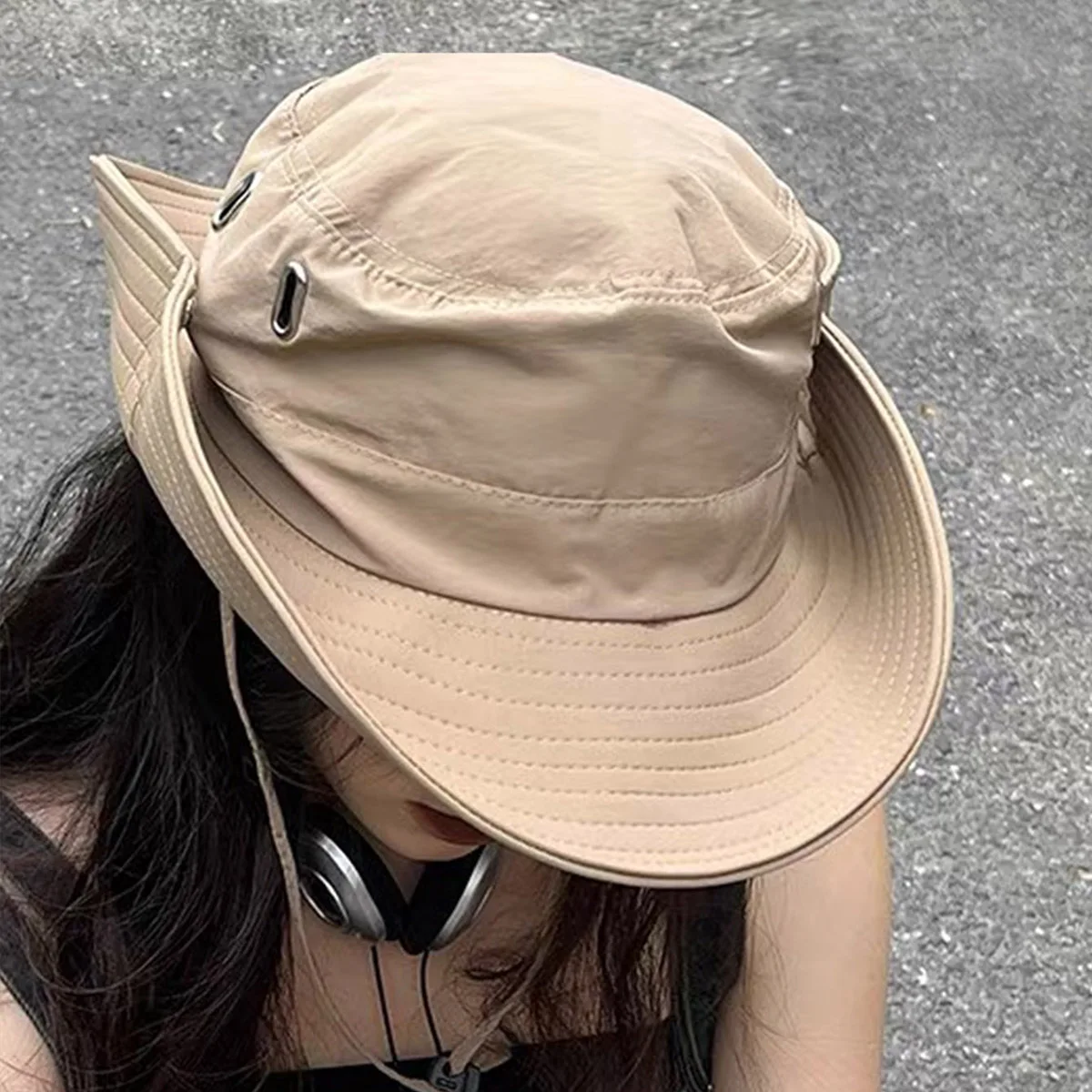 Western Cowboy Hat Women's Summer Large Brim Camping Fisherman Hat Sun Protection Outdoor Climbing Hiking Hiking Hat Men's Mountain Climbing Seaside Vacation