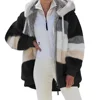 Oversized Jacket for Women Coat 2024 Autumn Winter Warm Plush Pocket Hooded Streetwear Loose Lady Zipper Cashmere Outerwear Coat 4